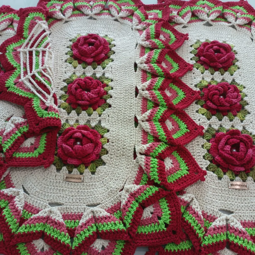 Tapete de crochê artesanal